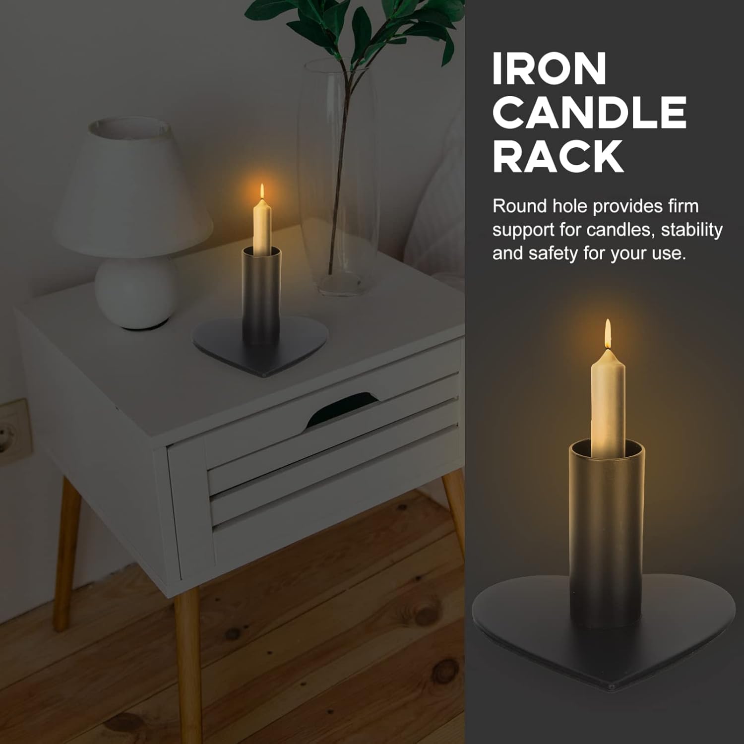 Heart Shaped Candlestick Holder Iron Design