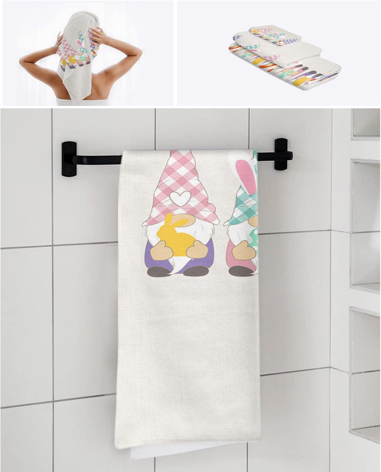 Anzona Easter Gnomes 3 Piece Towel Set