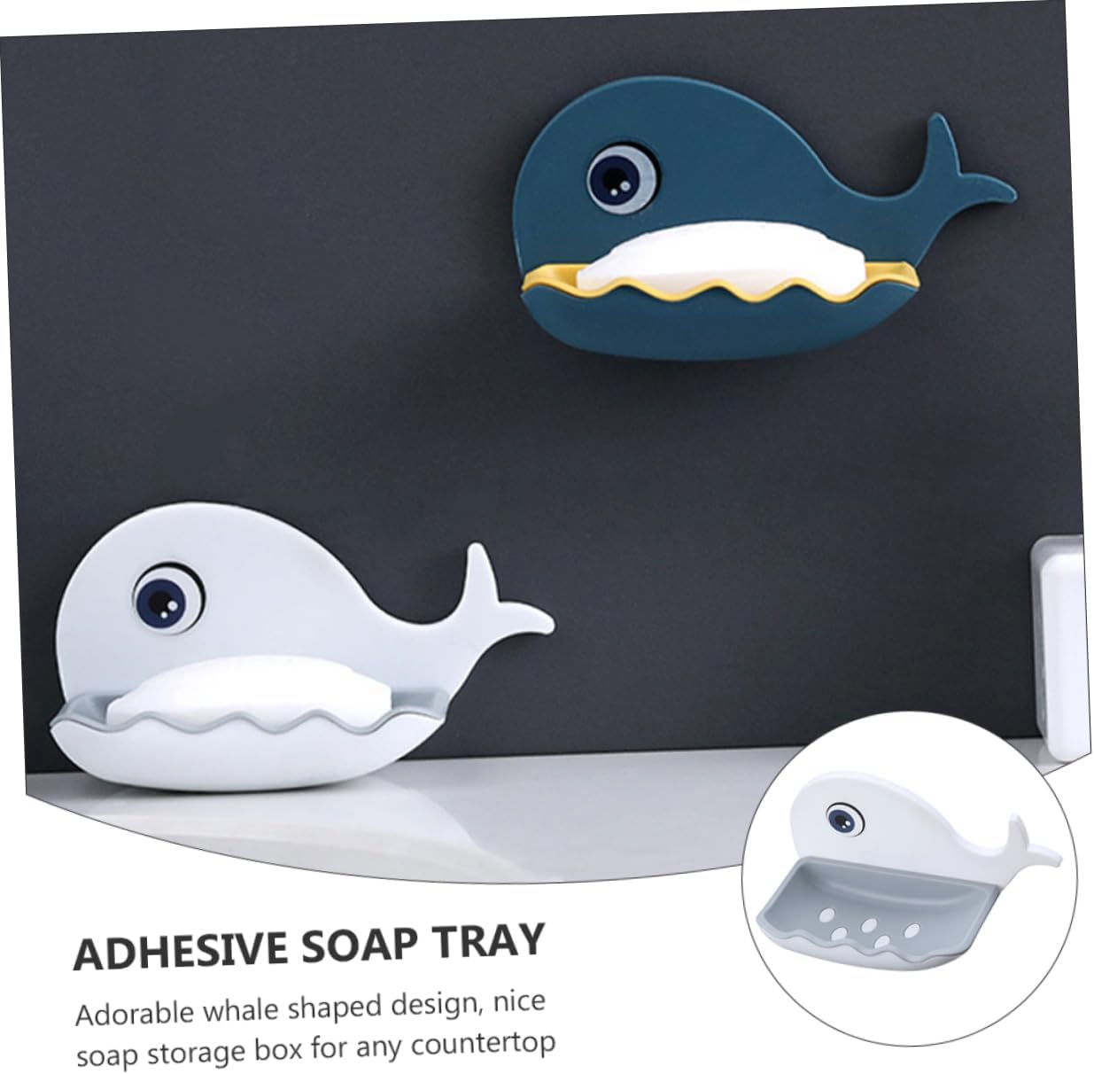 Alipis Whale Shaped Adhesive Soap Dish 1