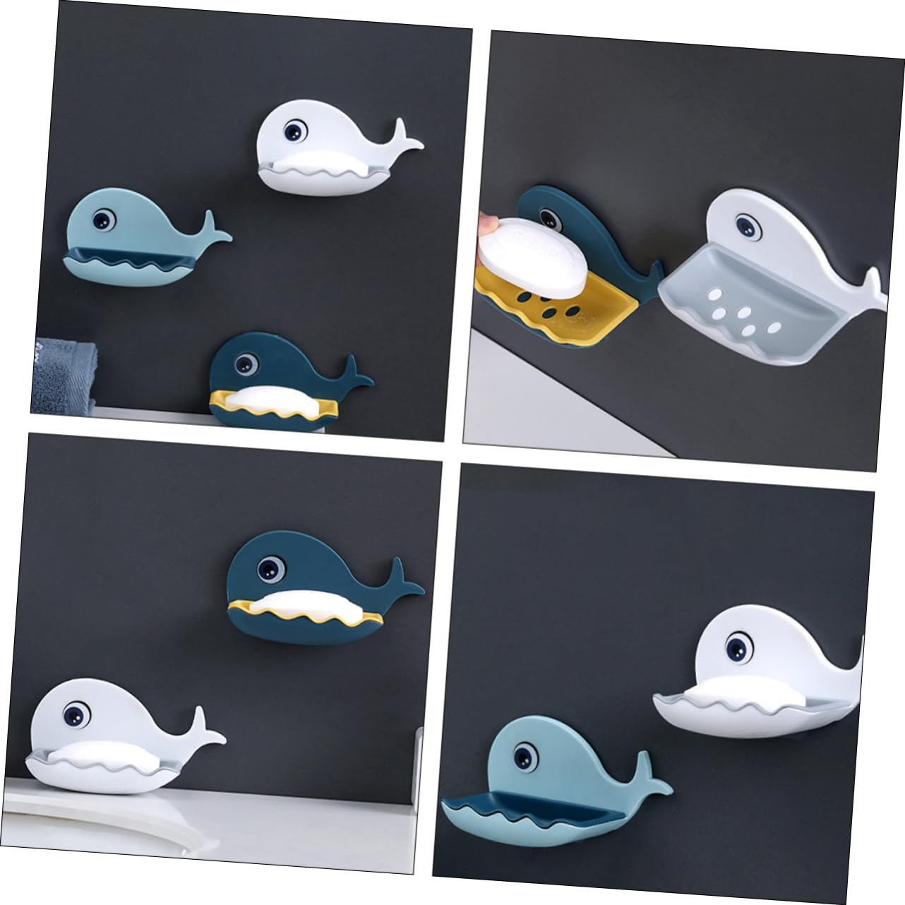 Amosfun Whale Soap Dish Wall-Mounted Holder