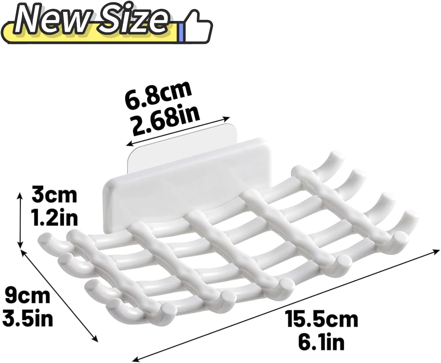 Wall-Mounted Soap Holder with Rattan Design 2 Pack No Drilling Needed