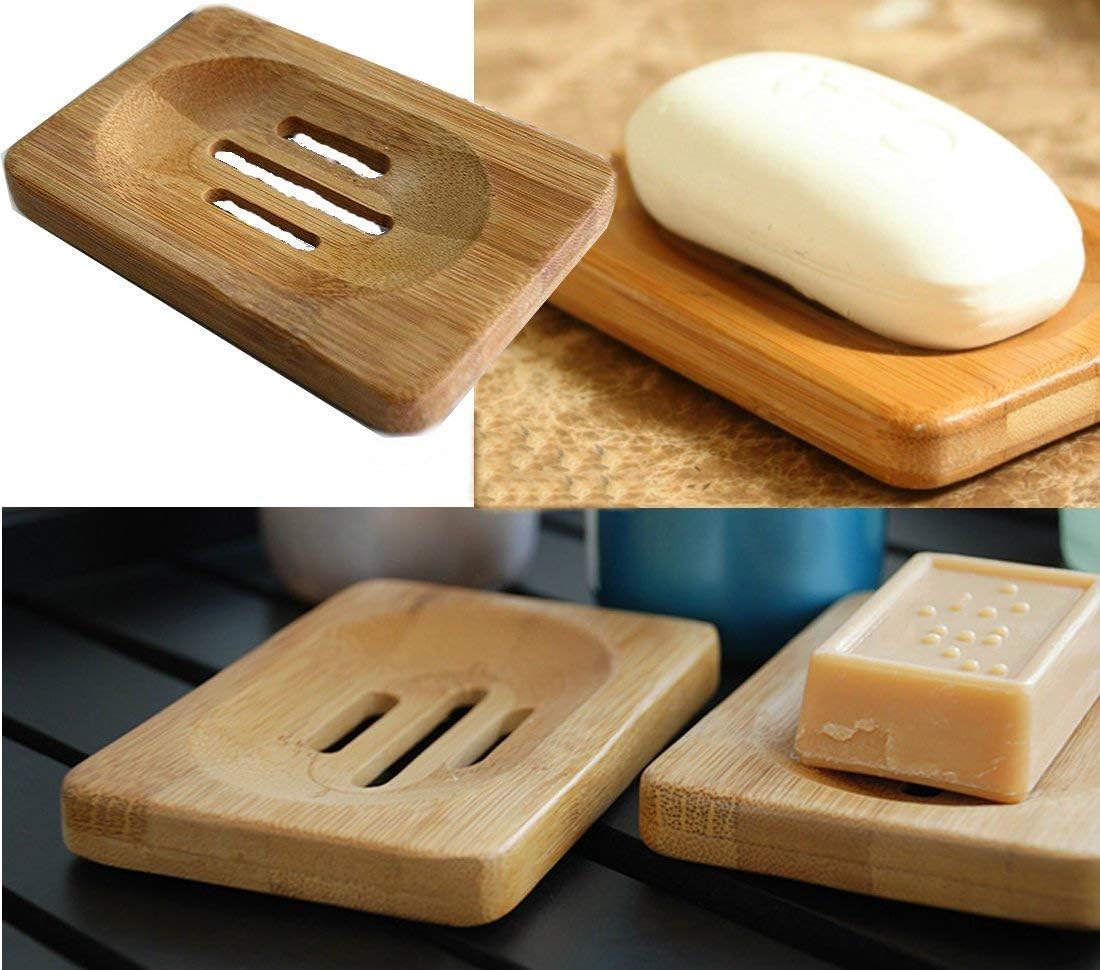 AKOAK Natural Bamboo Soap Dish Holder 1