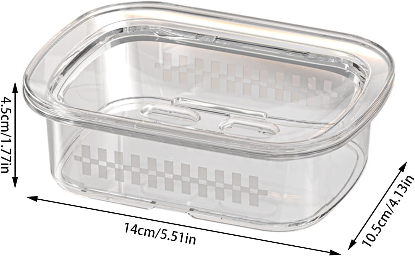 Portable Bathroom Soap Dish with Flip-Top and Drainage