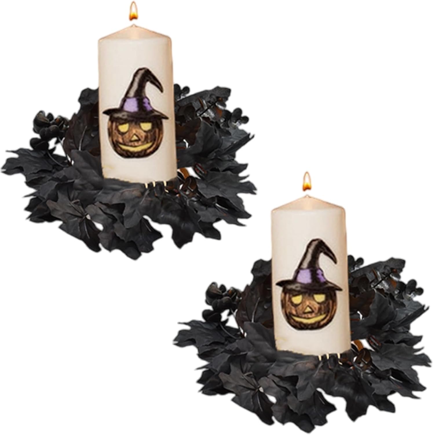 Halloween Black Candle Wreath Decorations 1