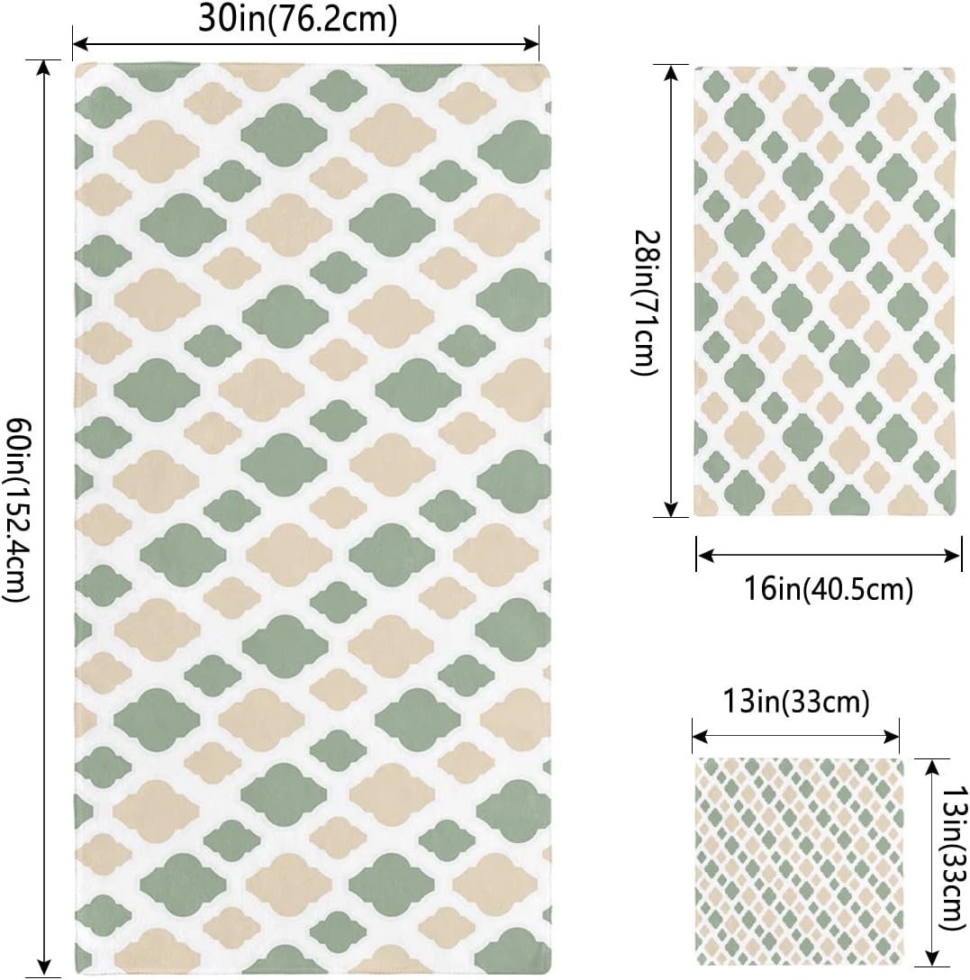 Shine-Home Morocco Geometric Check Towel Set