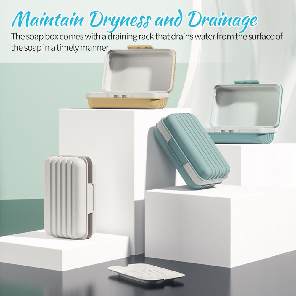 3 Pcs Soap Holder Set with Drainage Waterproof Travel Dorm