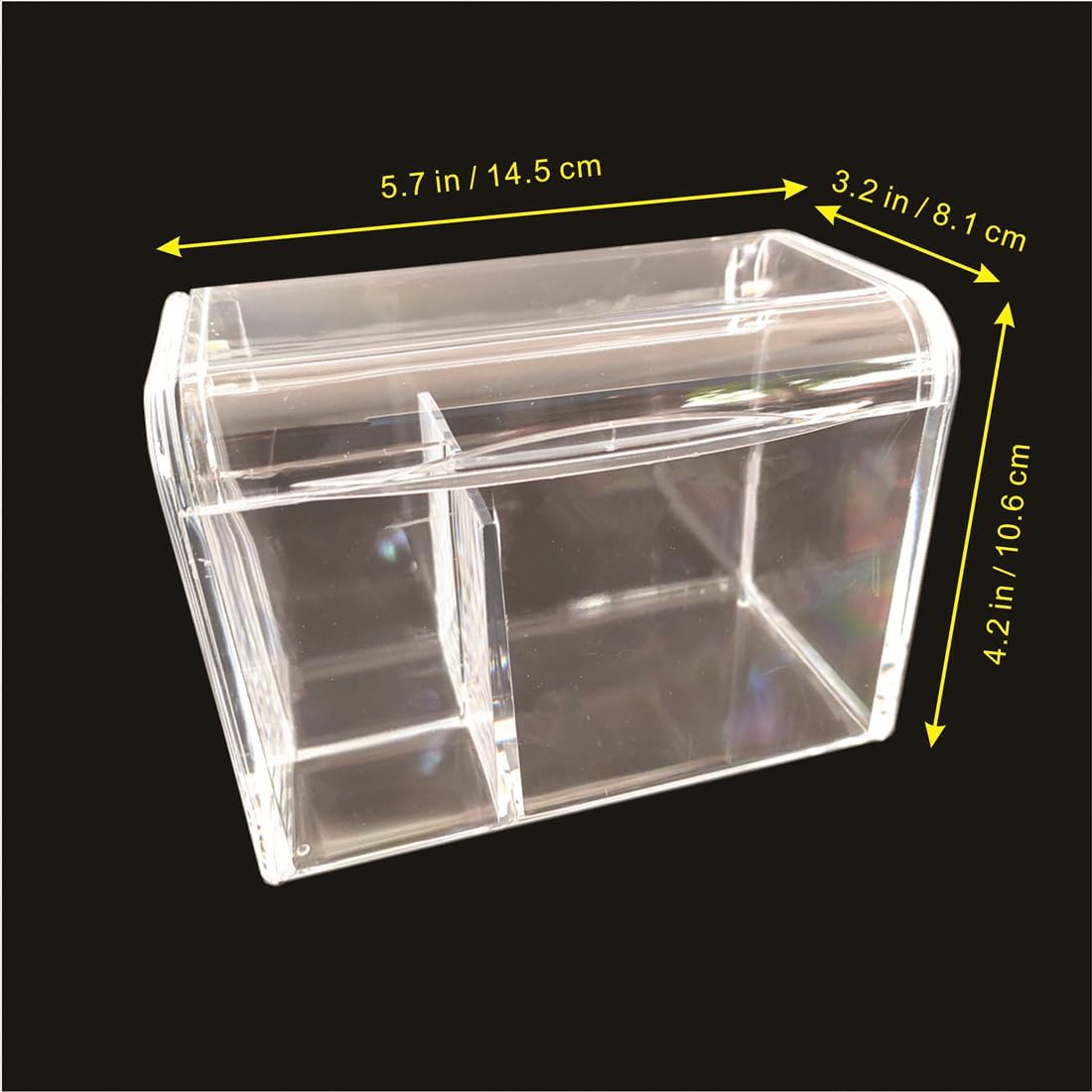 UQUABESO 3 Section Cotton Ball Holder Dispenser with Lid