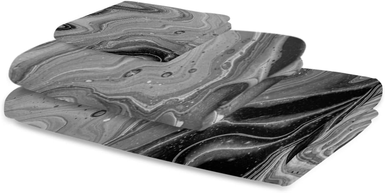 Shine-Home Black Grey Microfiber Towel Set
