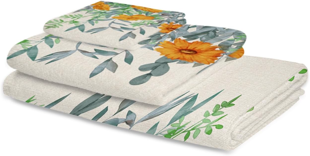 Smile Sunflower 3 Pcs Bath Towels Set