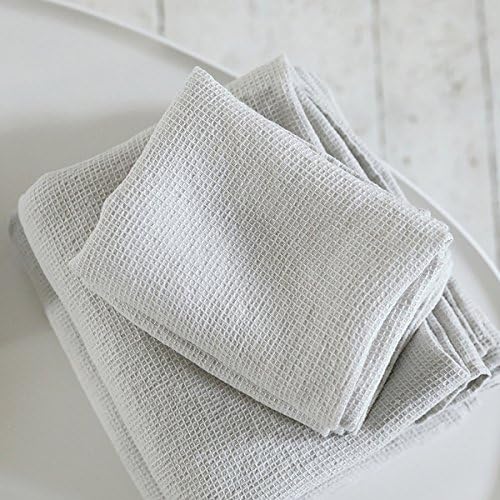 LinenMe 05373 Waffle Washed Linen Towel Set Silver