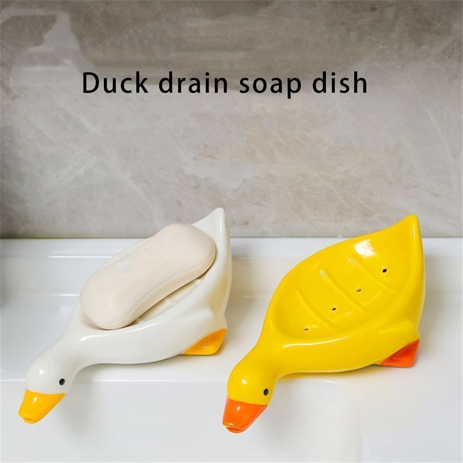 Duck Shape Soap Tray with Self Draining Design