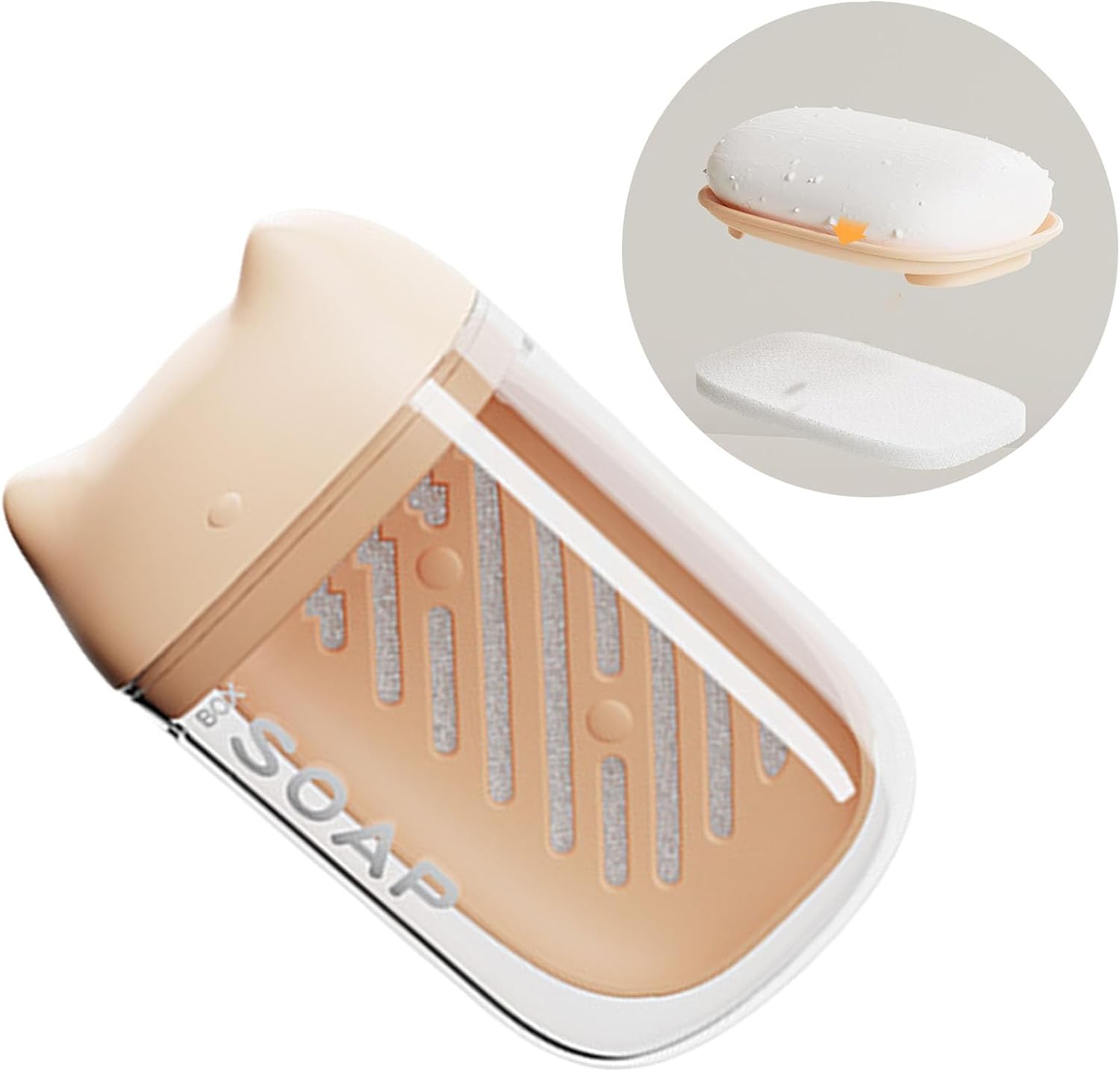 Ywmsfl Practical Soap Dish Holder Leakproof with Drainage and Cats Ear Lid