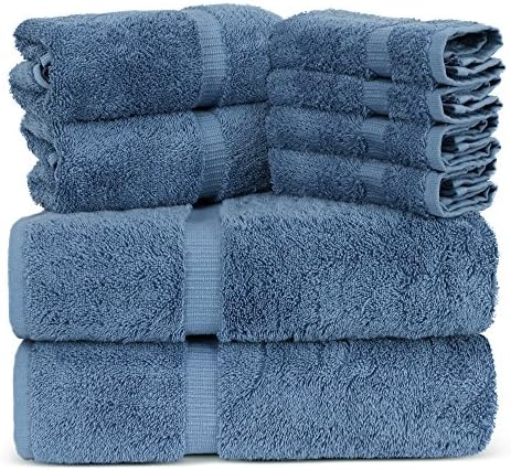Towel Bazaar Premium Cotton Turkish Towel Set 8-Piece