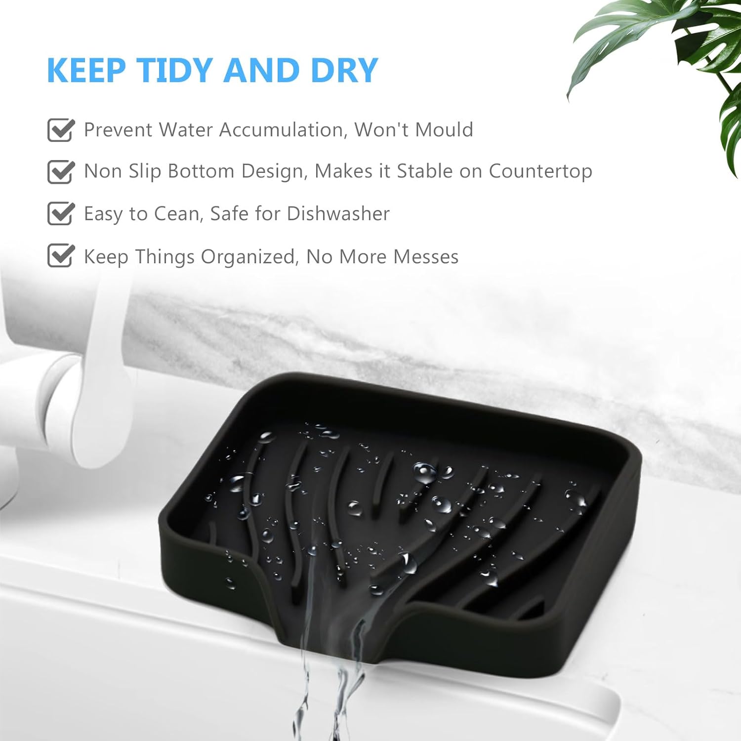 KIACFFH Silicone Soap Holder for Kitchen Sink and Bathroom