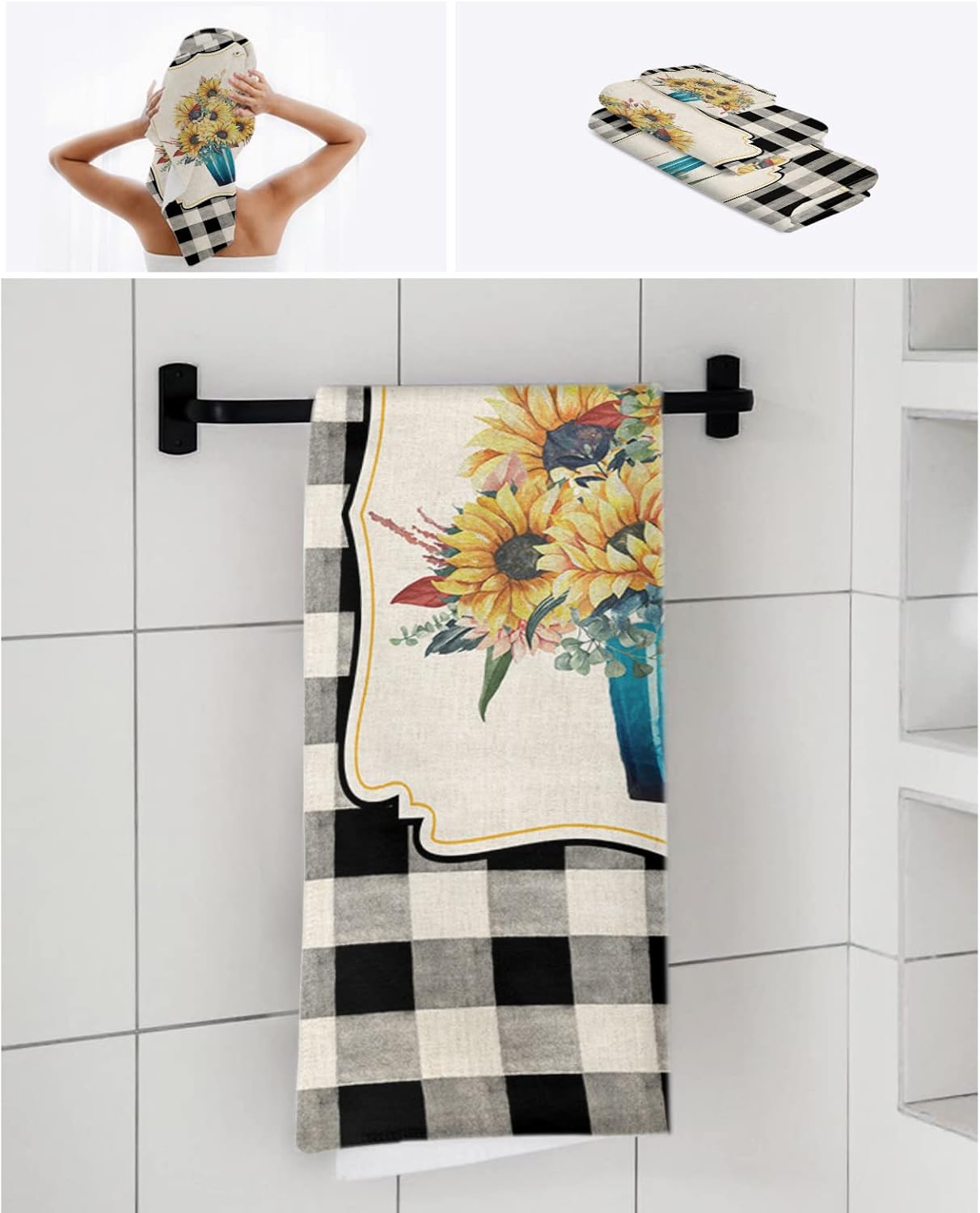 Smile Sunflower 3 Pcs Bath Towel Set 1