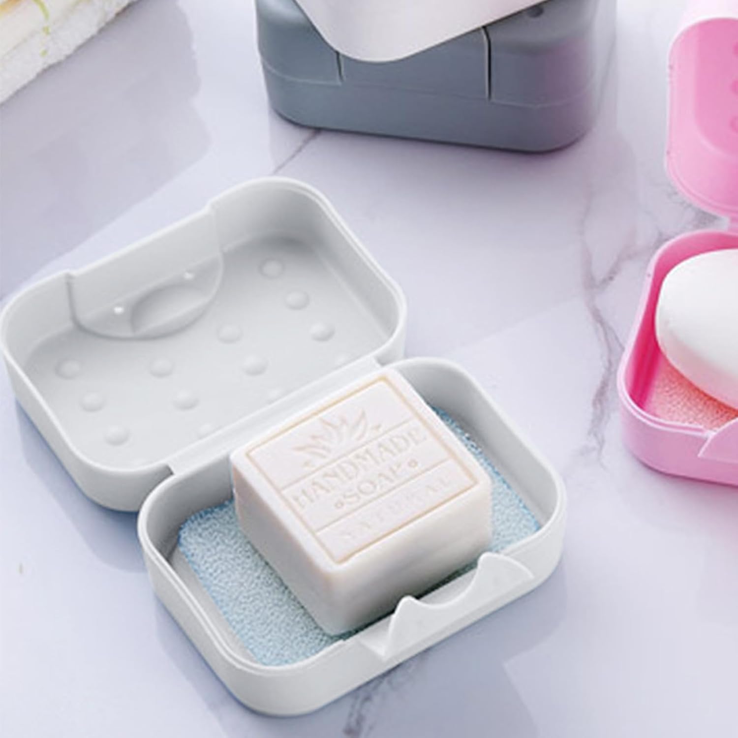 Leakproof Soap Holder with Lid for Bathroom Shower Travel