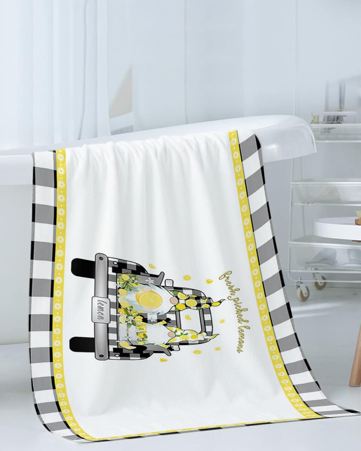 Shine-Home Farm Plaid Truck Summer Towel Set