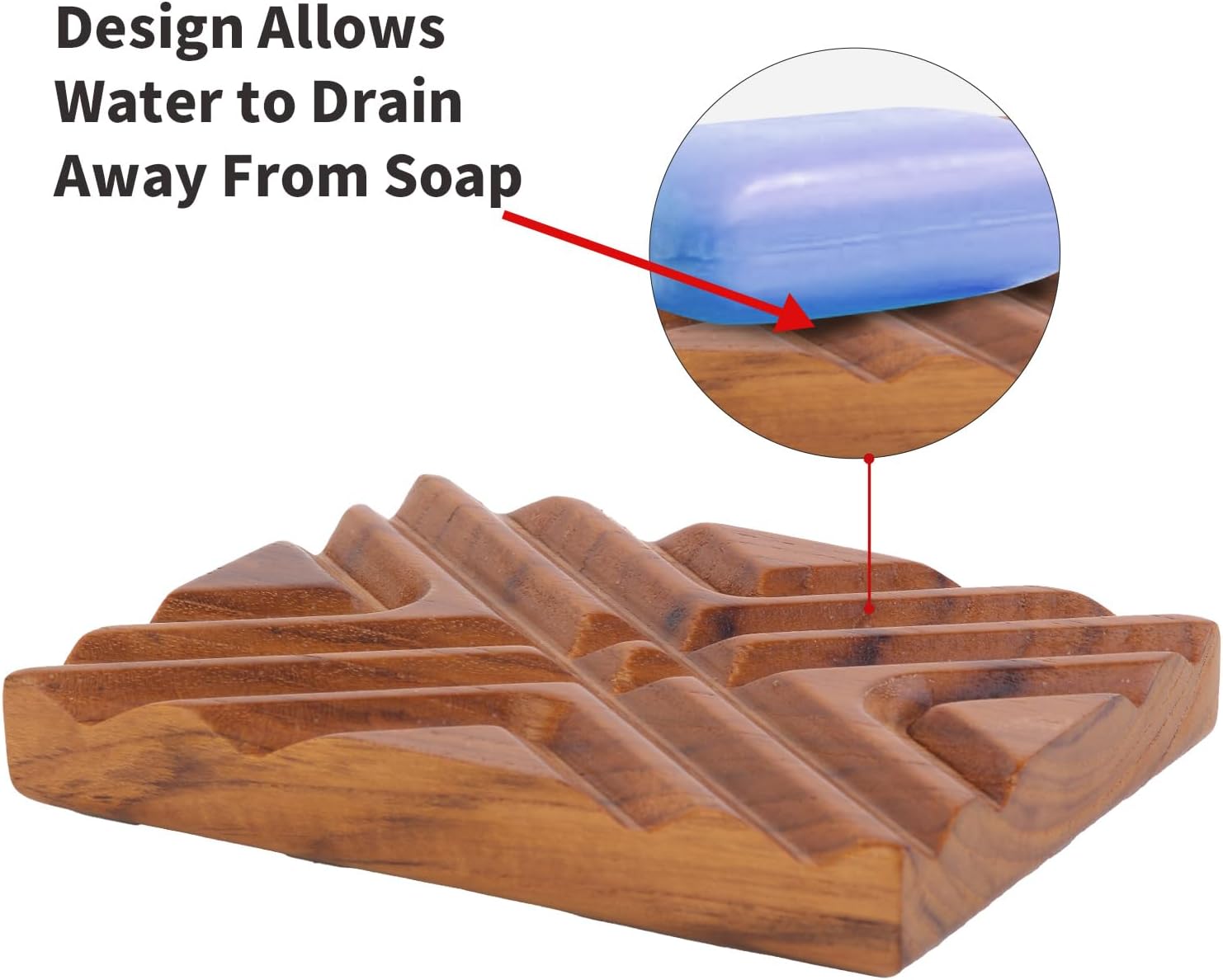 Teak Soap Dish by Casabene for Shower and Kitchen 1