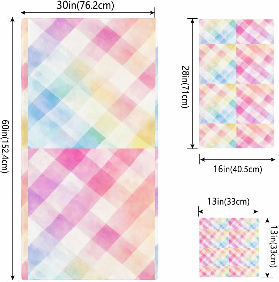 Shine-Home Rainbow Check Towel Set