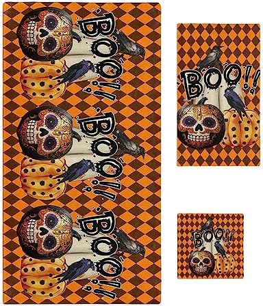 ZOE GARDEN Halloween Towel Set 3-PC Quick Dry Luxury Soft