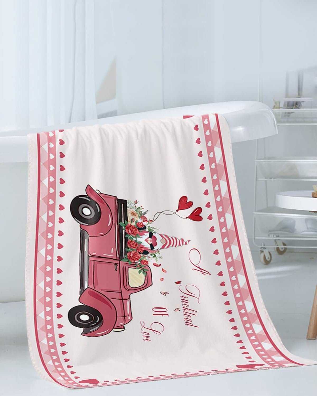Shine-Home Pink Car Load of Love Towel Set 1