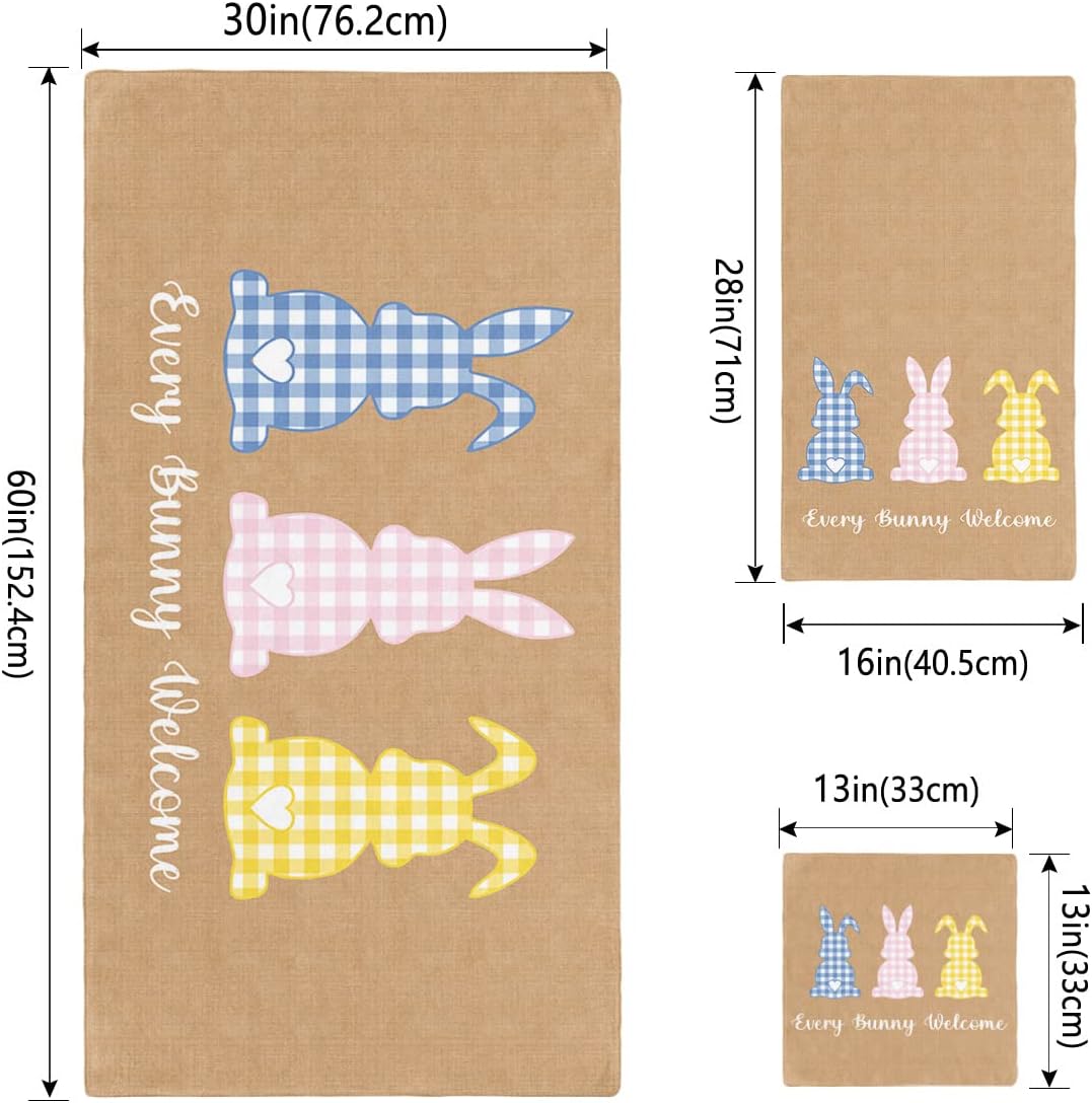 ZOE GARDEN Easter Bunny Plaid Towel Set 1