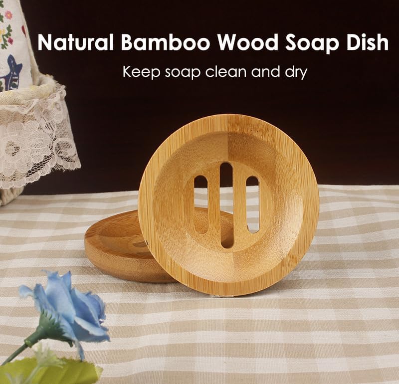 AKOAK Bamboo Soap Holder for Shower and Sink