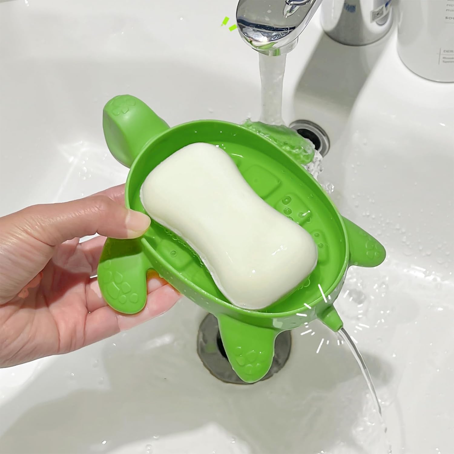 Fewile 1 Pack Green Tortoise Soap Dish