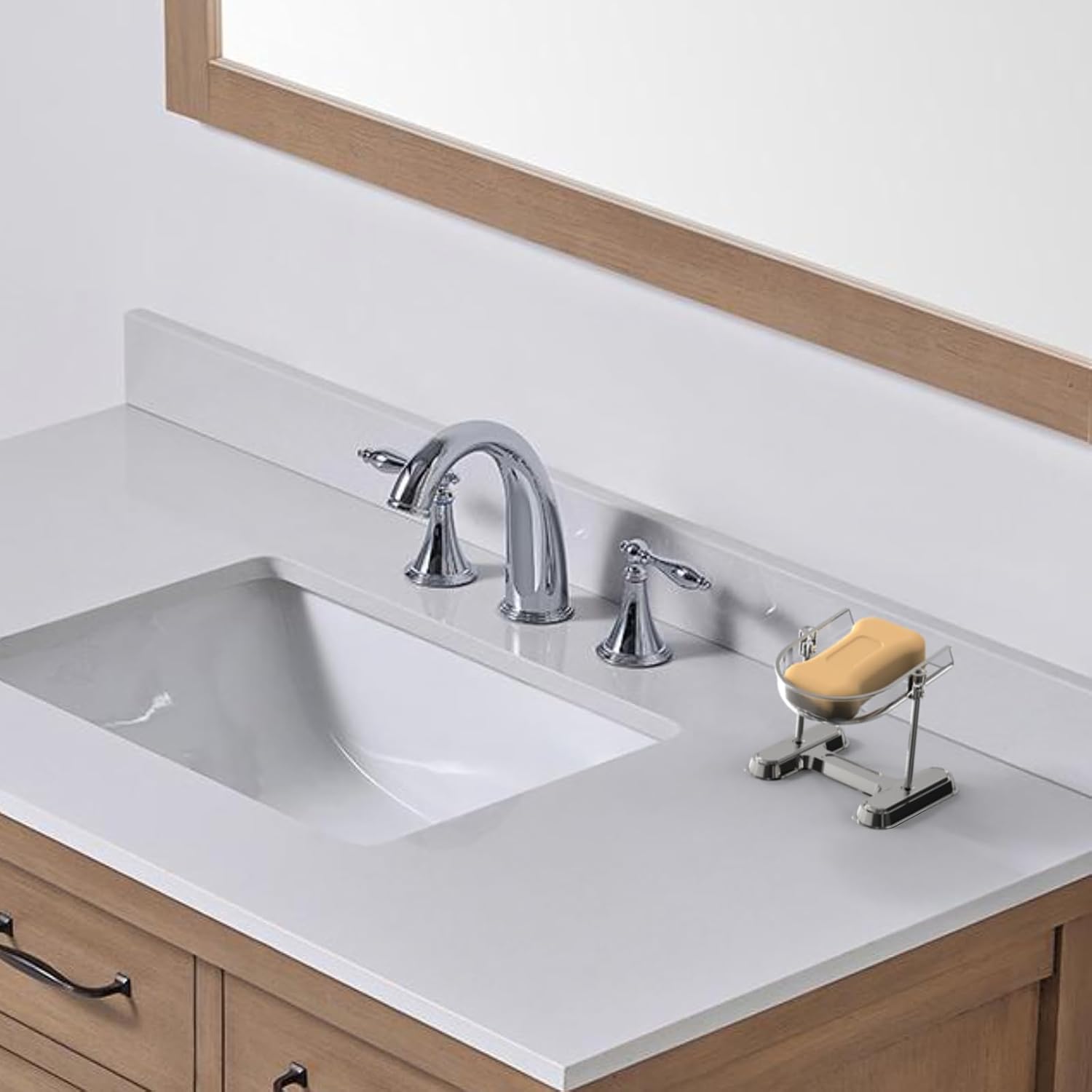 Self-Draining Soap Dish for Bathroom and Kitchen