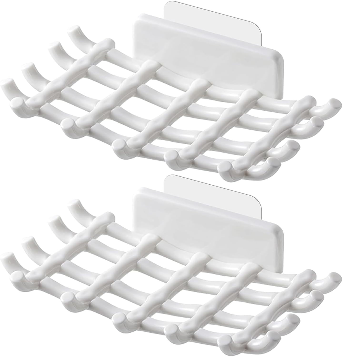 Wall-Mounted Soap Holder with Rattan Design 2 Pack No Drilling Needed