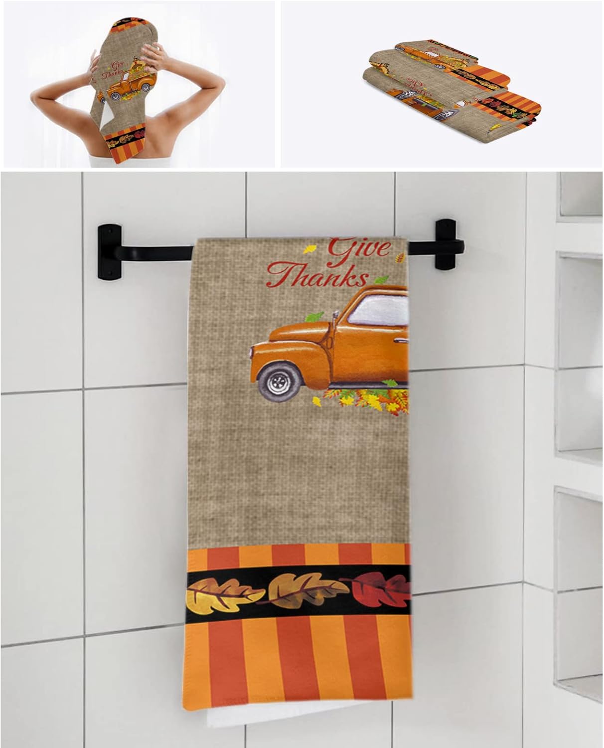 ZOE GARDEN Retro Brown Towel Set 3-Piece