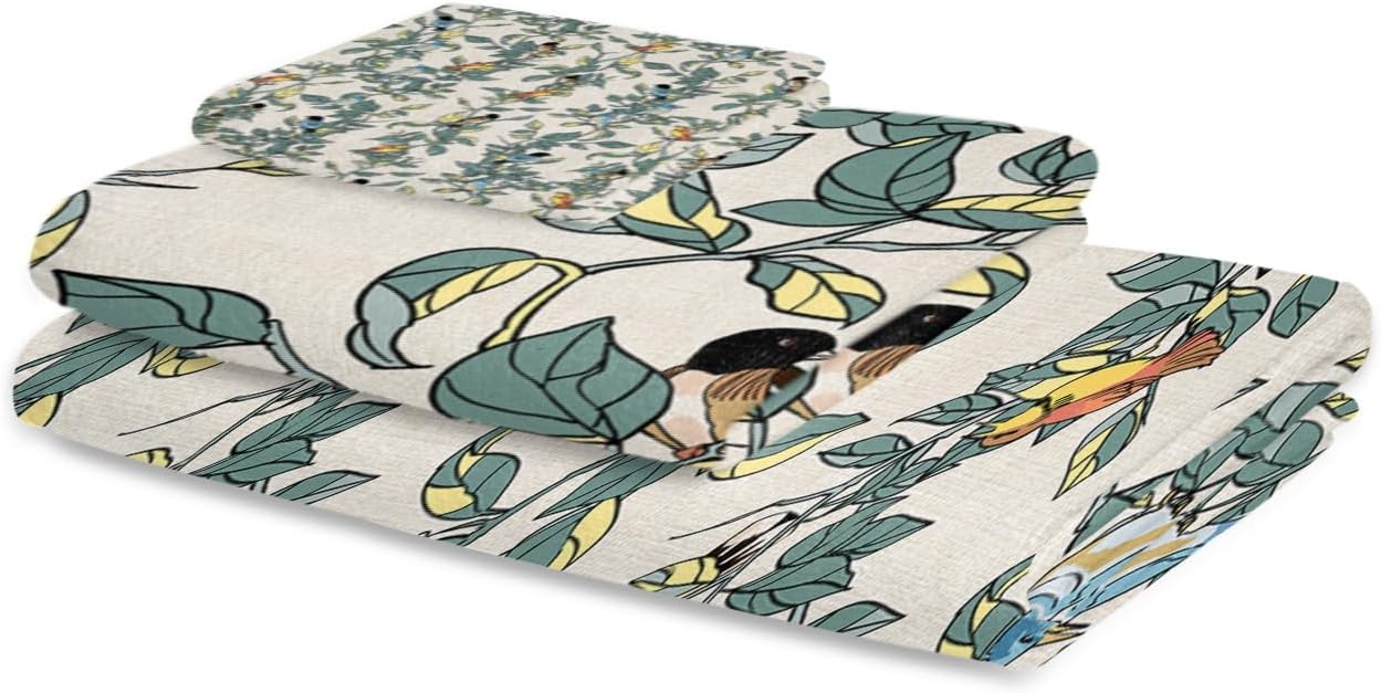 Smile Sunflower 3 Pcs Bath Towel Set Soft Linen Texture