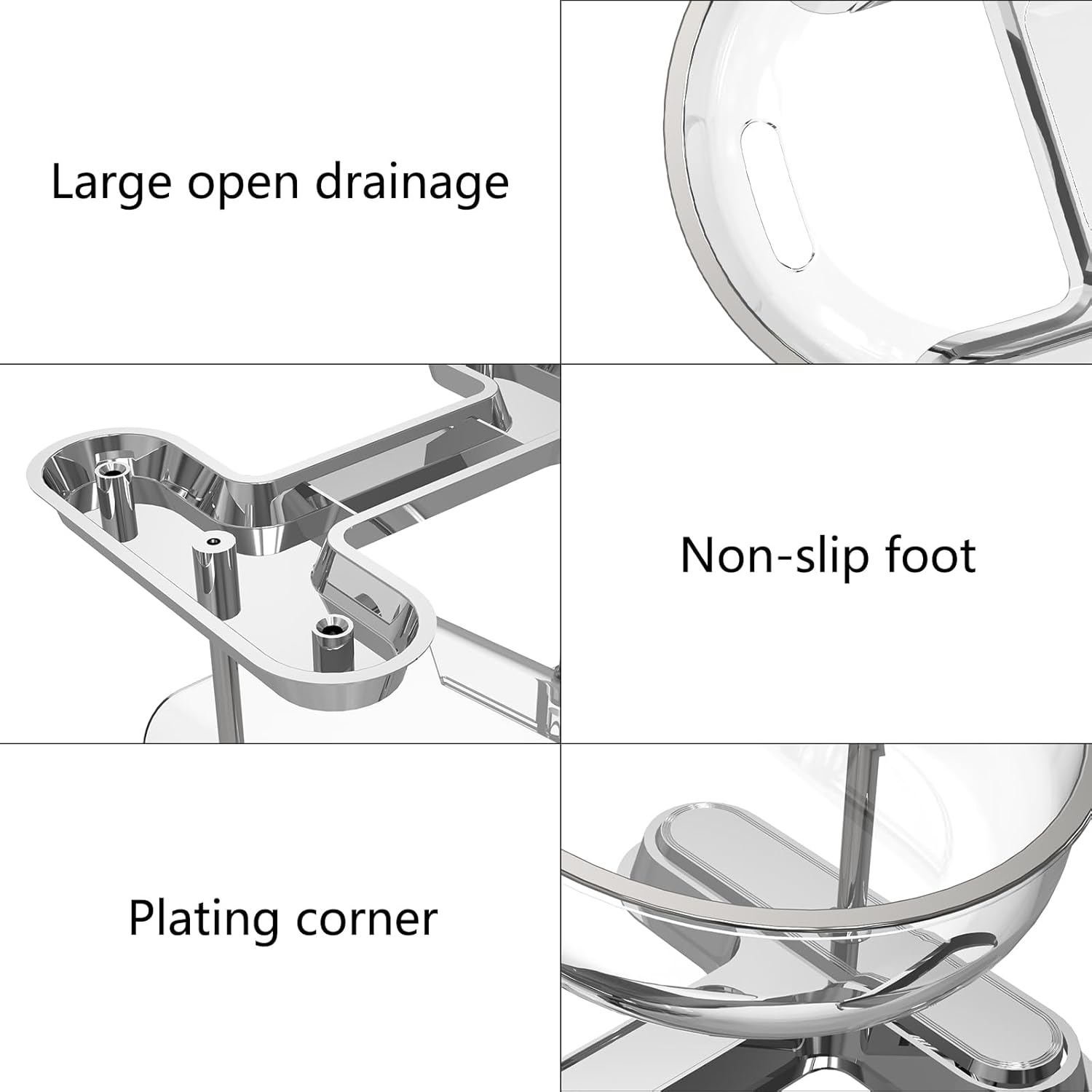 Self-Draining Soap Dish for Bathroom and Kitchen
