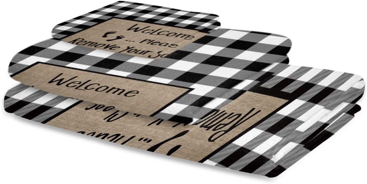 Funny Word Linen Texture Towel Set for Bathroom