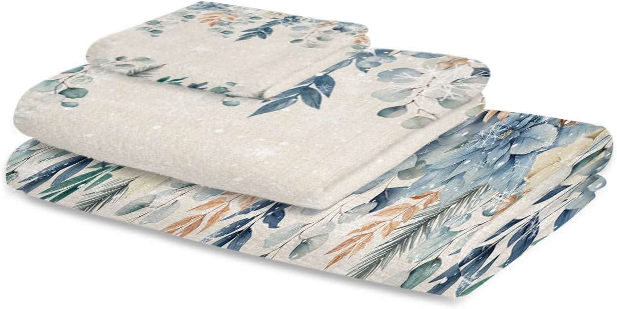 Christmas Bath Towels Set of 3 - Soft and Stylish