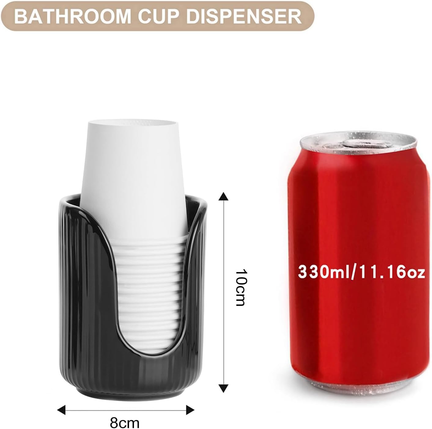 Compact Plastic Cup Holder for Bathroom Vanity