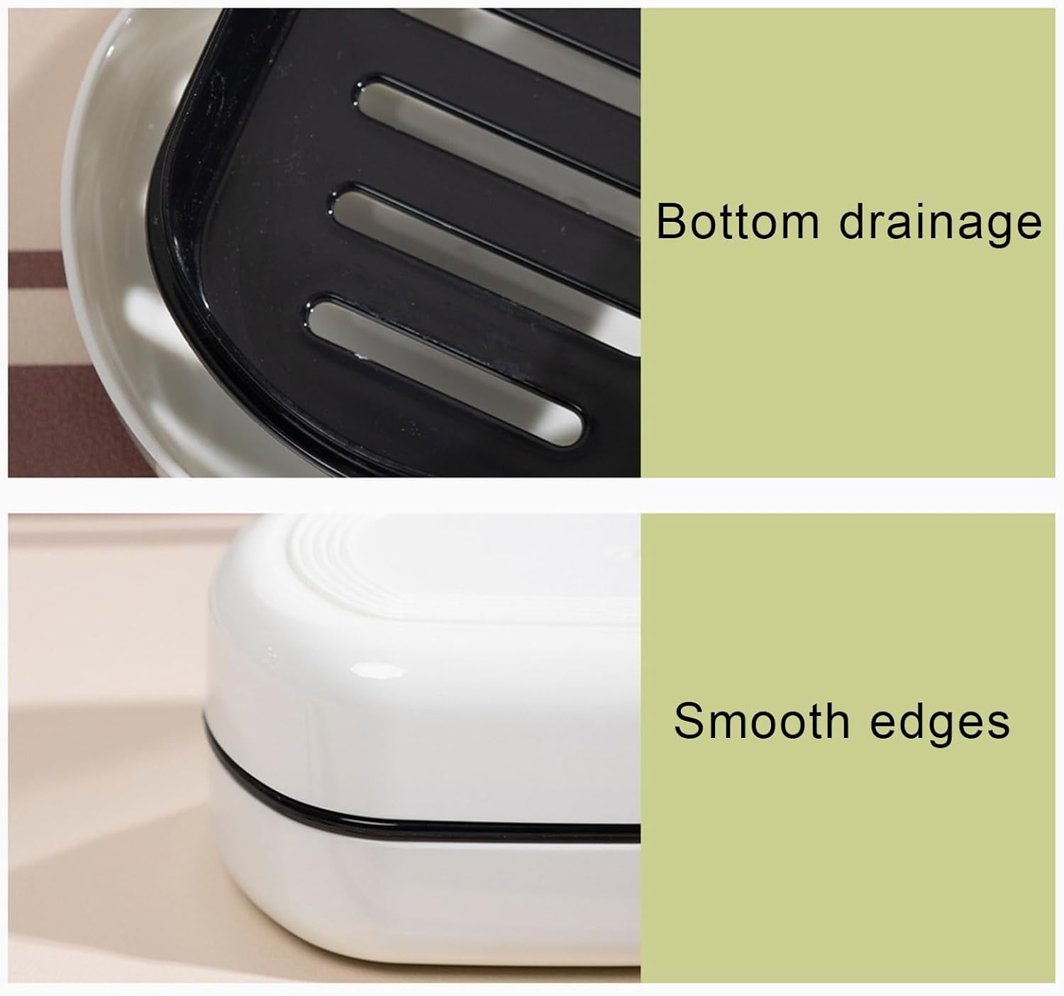 Loyliawa Double-Layer Soap Dish with Lid and Drainage Tray