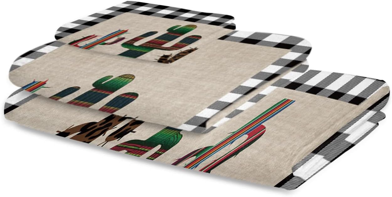 Chees D Zone Retro Stripe Linen Bath Towel Set