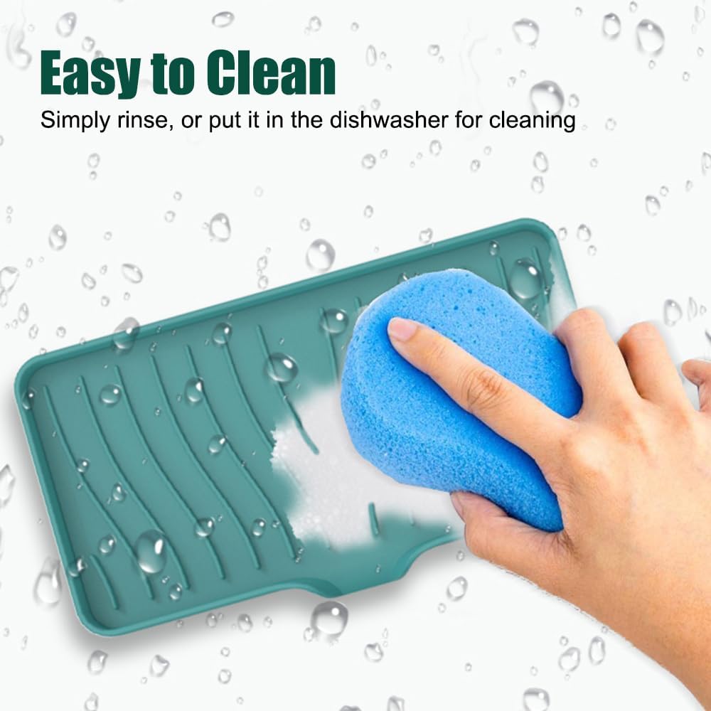 Silicone Soap Dish 2PCS Non-Slip Drainage Kitchen Bathroom Holder