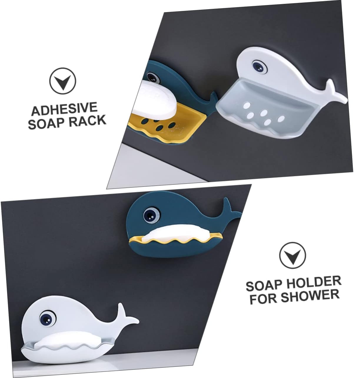 Amosfun Whale Soap Dish Wall-Mounted Holder