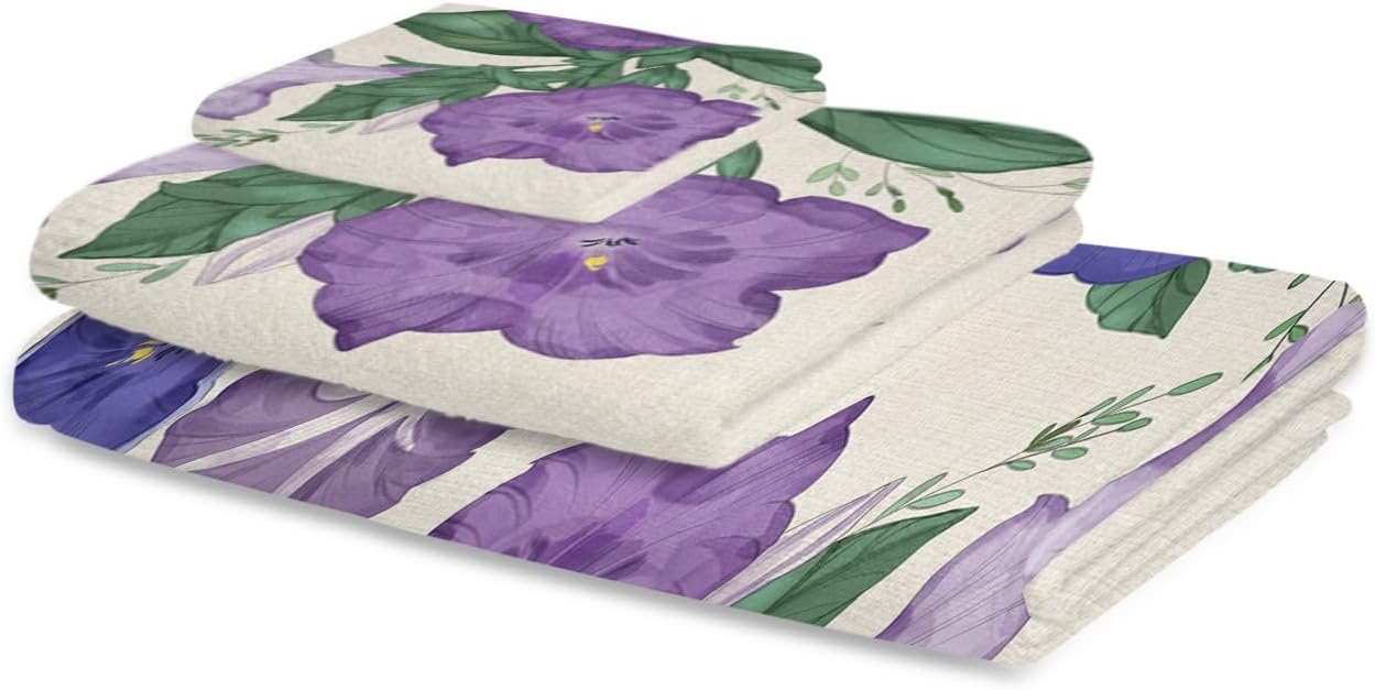 Smile Sunflower Bath Towels Set of 3 with Morning Glory Design