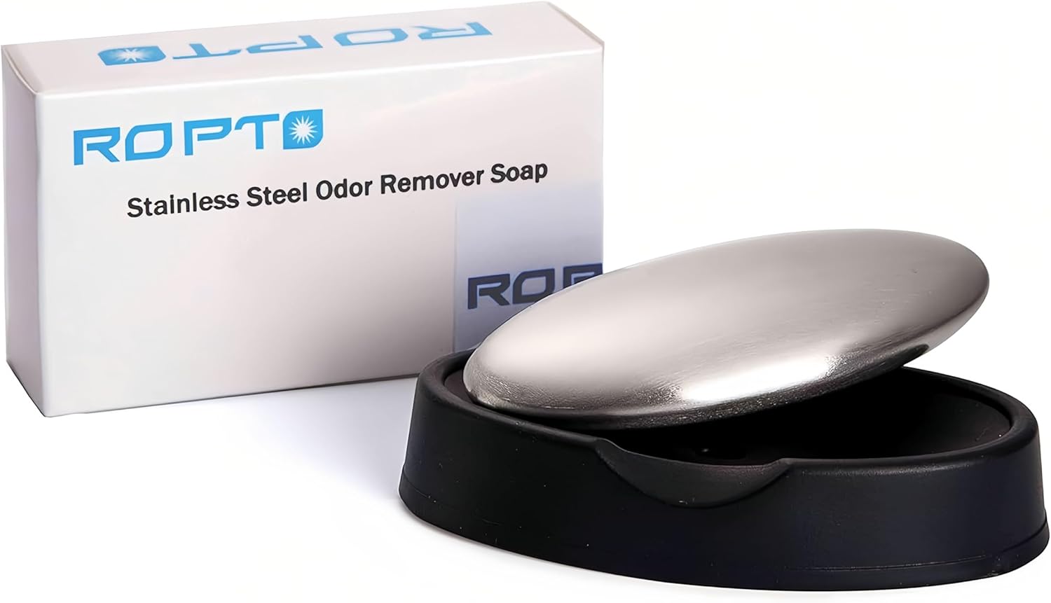 Ropto Stainless Steel Soap Bar - Odor Eliminator for Hands