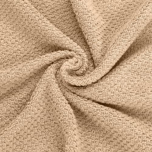 Feather Stitch 6 Piece Cotton Towel Set - Ultra Soft Quick Dry 625 GSM