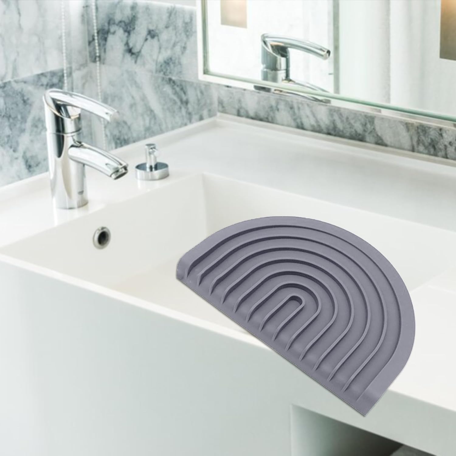 CAROYINO U-Shaped Silicone Soap Dish for Shower and Kitchen