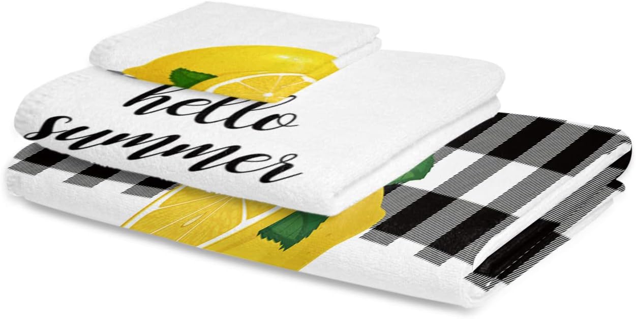 Shine-Home Retro Farm Buffalo Check Towel Set