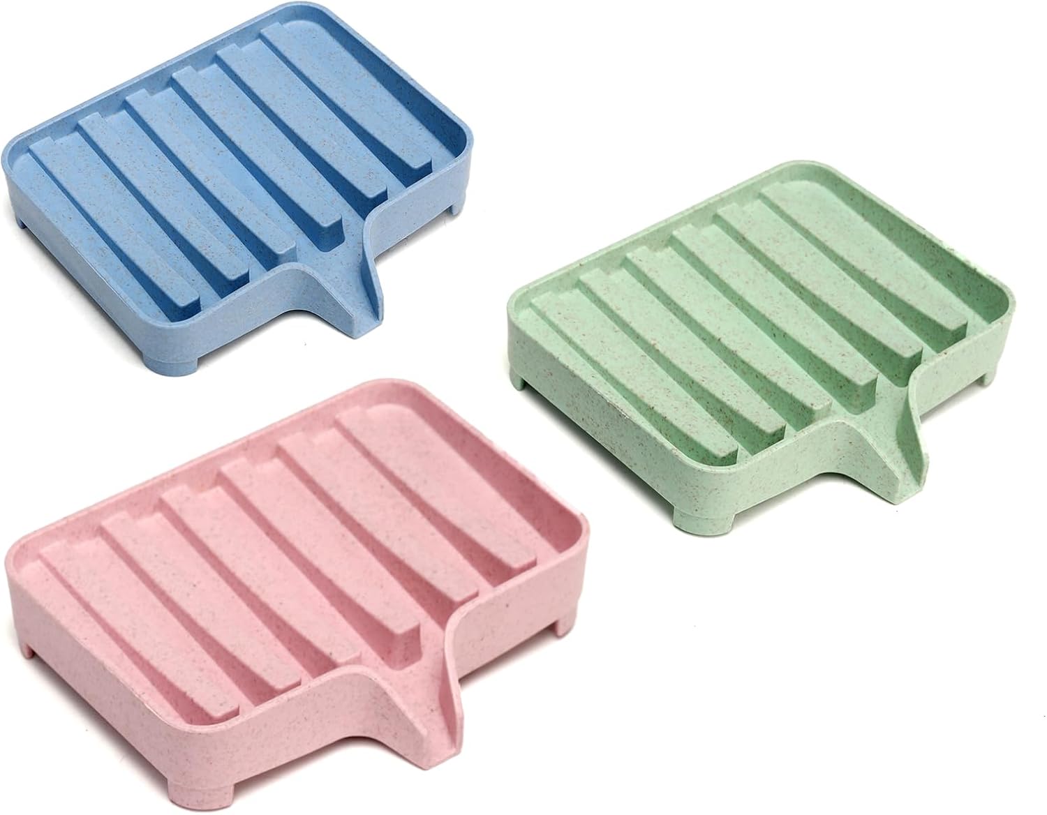 3PCS Self Draining Soap Dish and Tray for Bathroom Sink