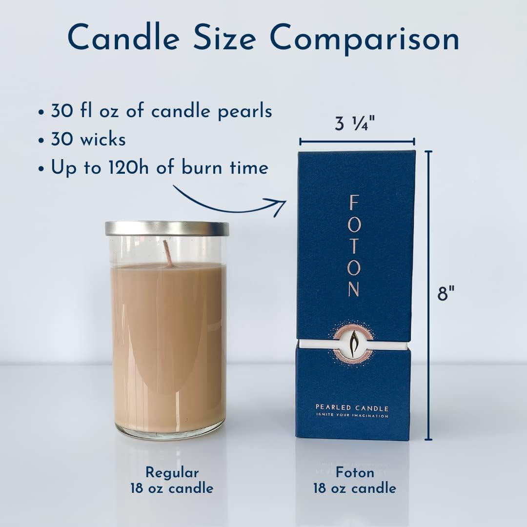 Foton Pearled Candle 18 Oz - Luxury Long Lasting Powder Candles