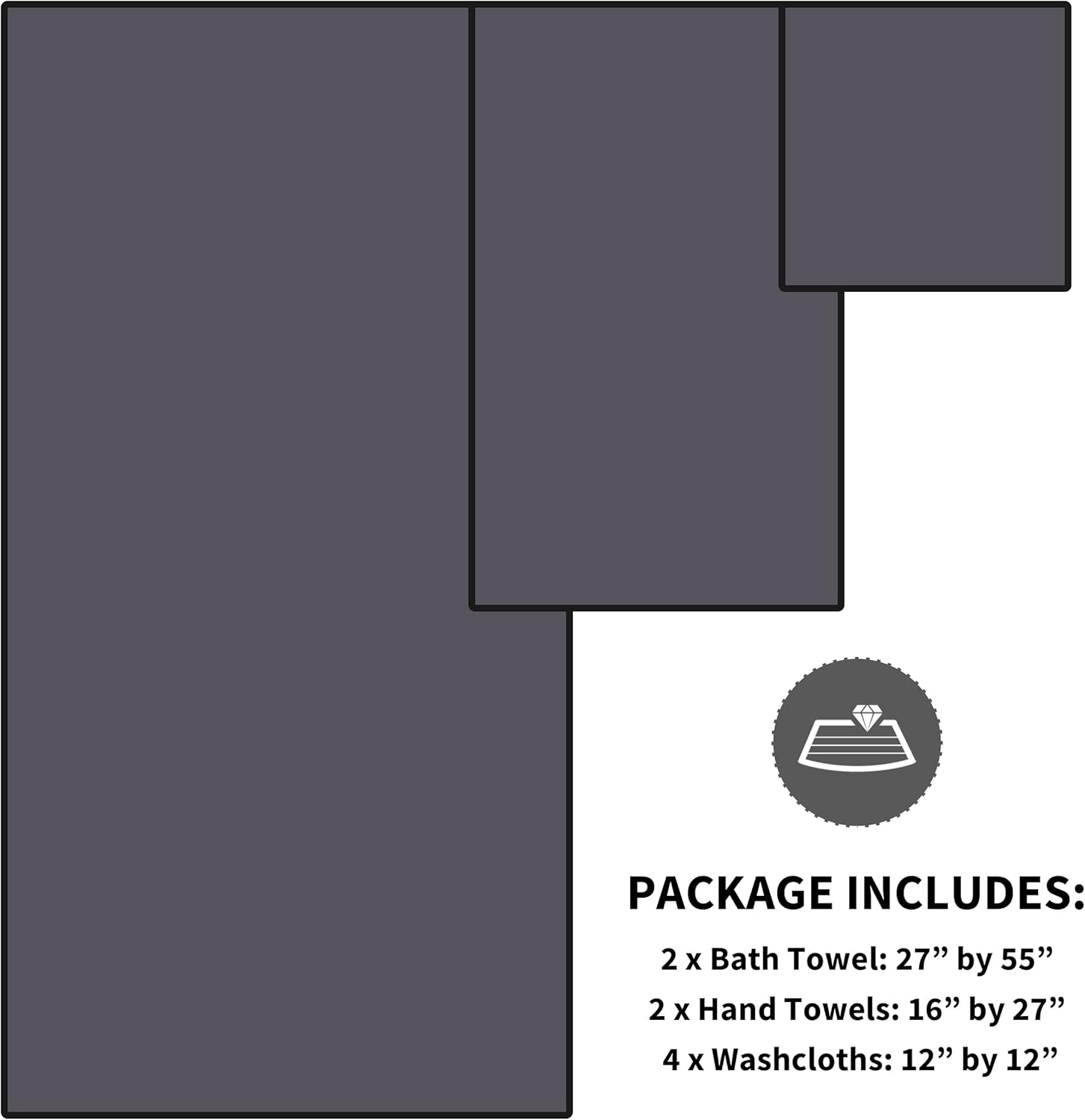Cosy Family 8-Piece Microfiber Towel Set - Dark Grey