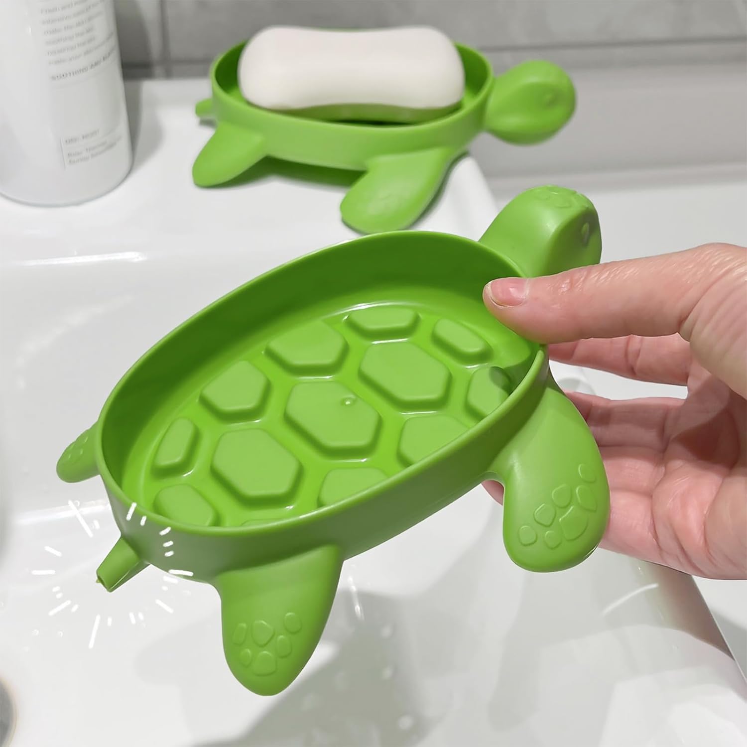 Fewile 1 Pack Green Tortoise Soap Dish