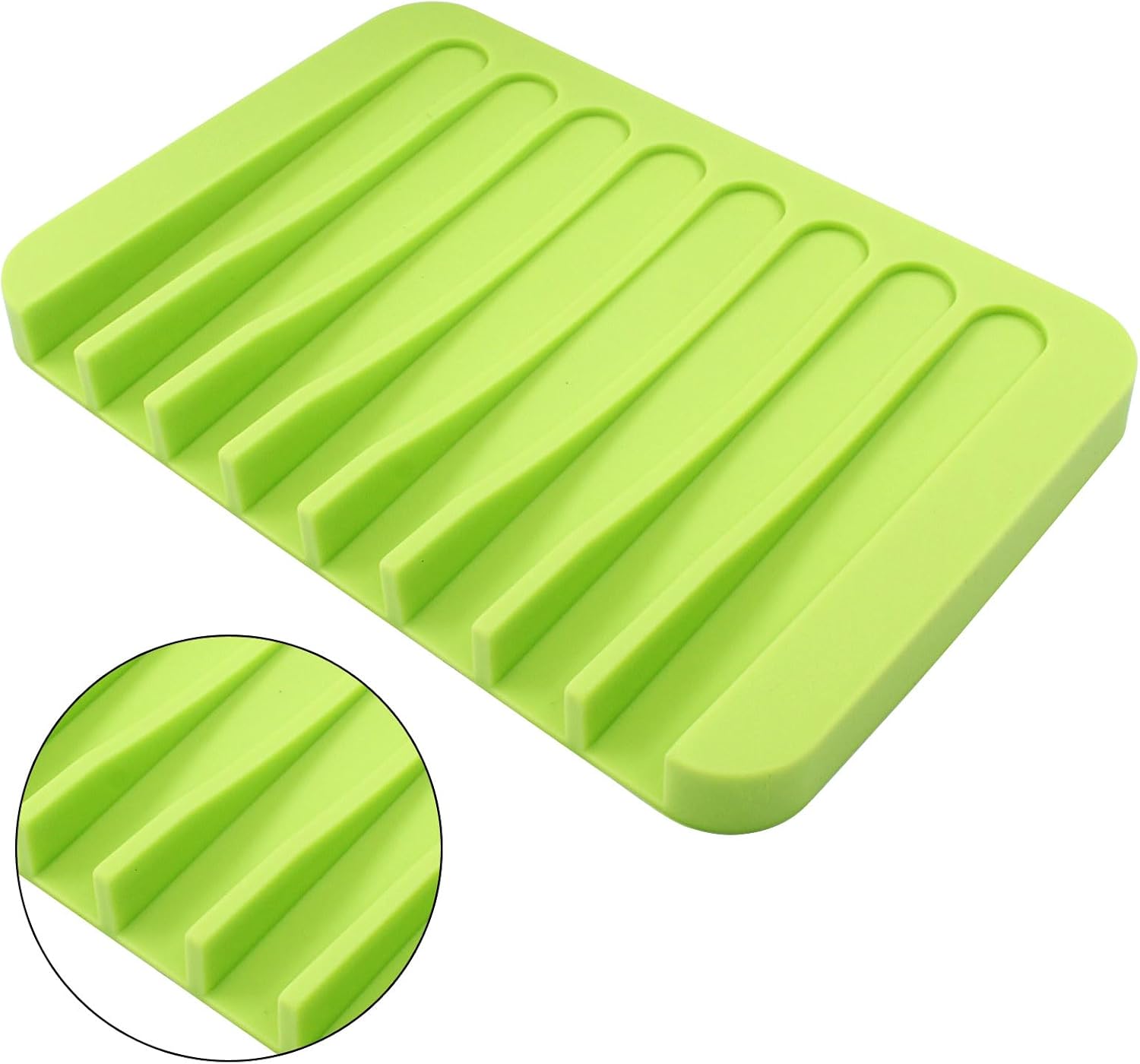 Self Draining Soap Holder Premium Silicone Soap Dish for Shower and Kitchen